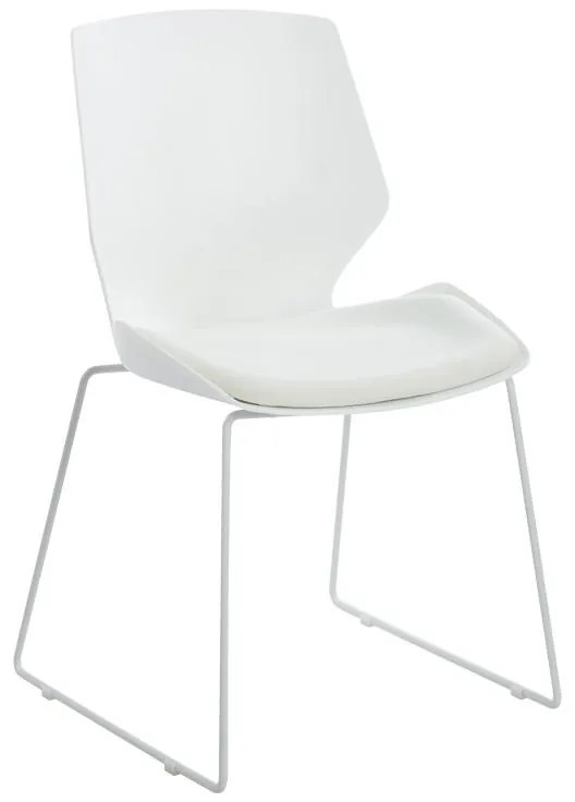 Καρέκλα γραφείου επισκέπτη Genuine PP λευκό - μπεζ μαξιλάρι 47x52x85 εκ. 47x52x85 εκ.