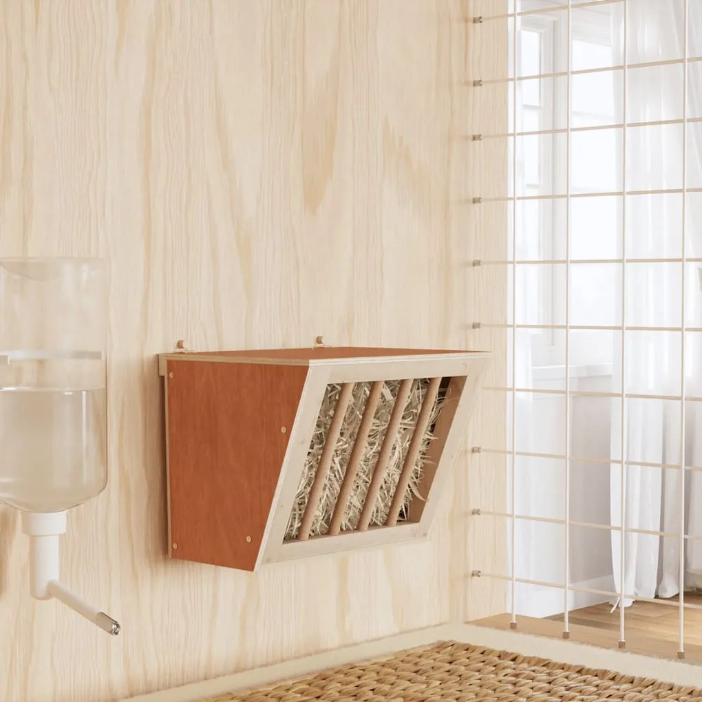 vidaXL Ταΐστρα Κουνελιών 25 x 18,5 x 20,5 εκ. από Μασίφ Ξύλο Ελάτης