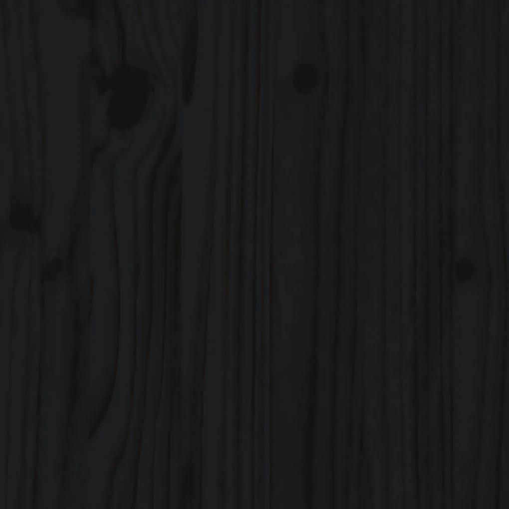 Ζαρντινιέρα με Σχέδιο Φράχτη Μαύρη 200x30x30 εκ. Μασίφ Πεύκο - Μαύρο