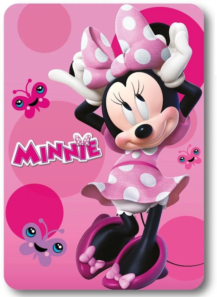 Κουβέρτα Κούνιας Fleece 100x140εκ. Home Minnie 19 Pink Digital Print Disney DimCol