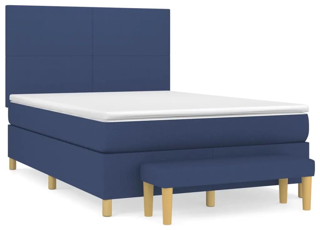 ΚΡΕΒΑΤΙ BOXSPRING ΜΕ ΣΤΡΩΜΑ ΜΠΛΕ 140X200 ΕΚ. ΥΦΑΣΜΑΤΙΝΟ 3137003