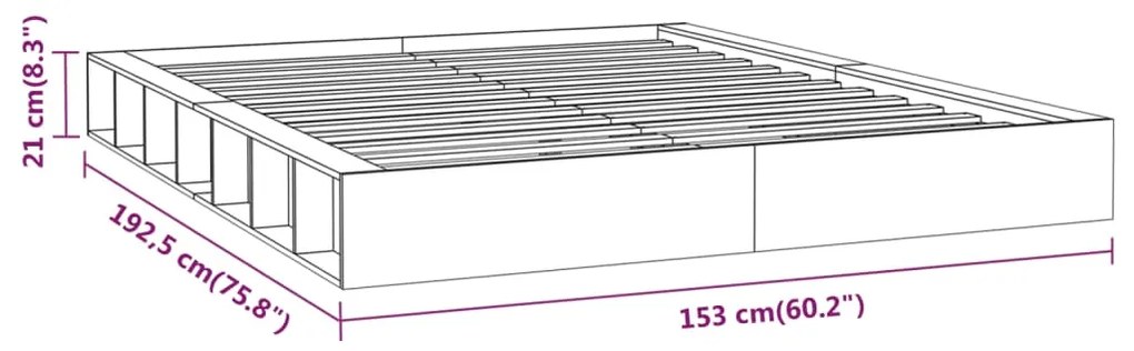 ΠΛΑΙΣΙΟ ΚΡΕΒΑΤΙΟΥ ΓΚΡΙ 135 X 190 ΕΚ. ΑΠΟ ΜΑΣΙΦ ΞΥΛΟ 4FT6 DOUBLE 820713