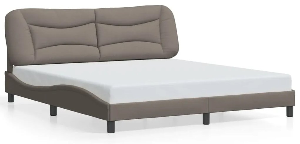 vidaXL Πλαίσιο κρεβατιού με LED χωρίς στρώμα Hvar Taupe 180x200 cm Ύφασμα