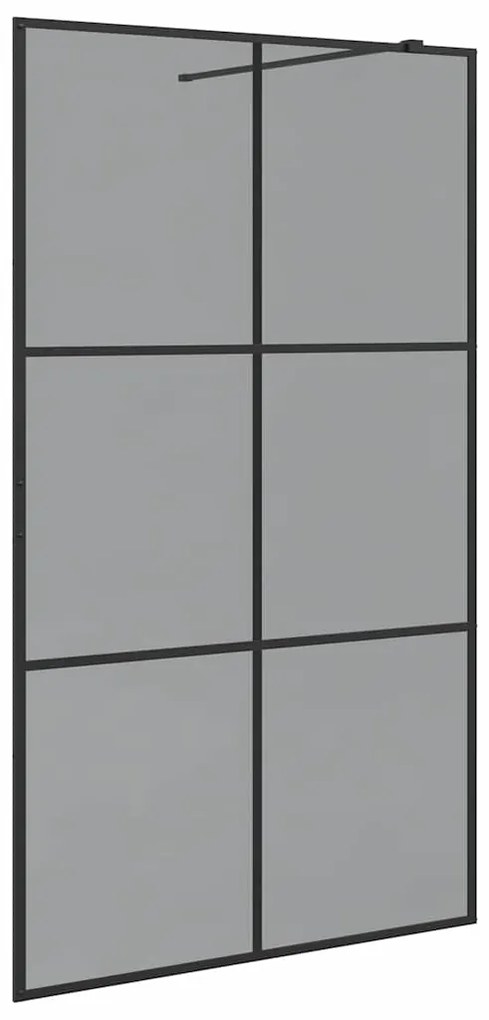 vidaXL Τοίχος Ντους Walk-in Μαύρο 115 x 195 cm σκληρυμένο γυαλί