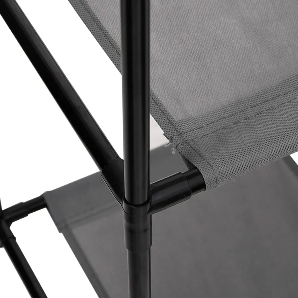 vidaXL Ντουλάπι με 3 Υφασμάτινα Συρτάρια Γκρι 34x34x101 εκ. από Ατσάλι