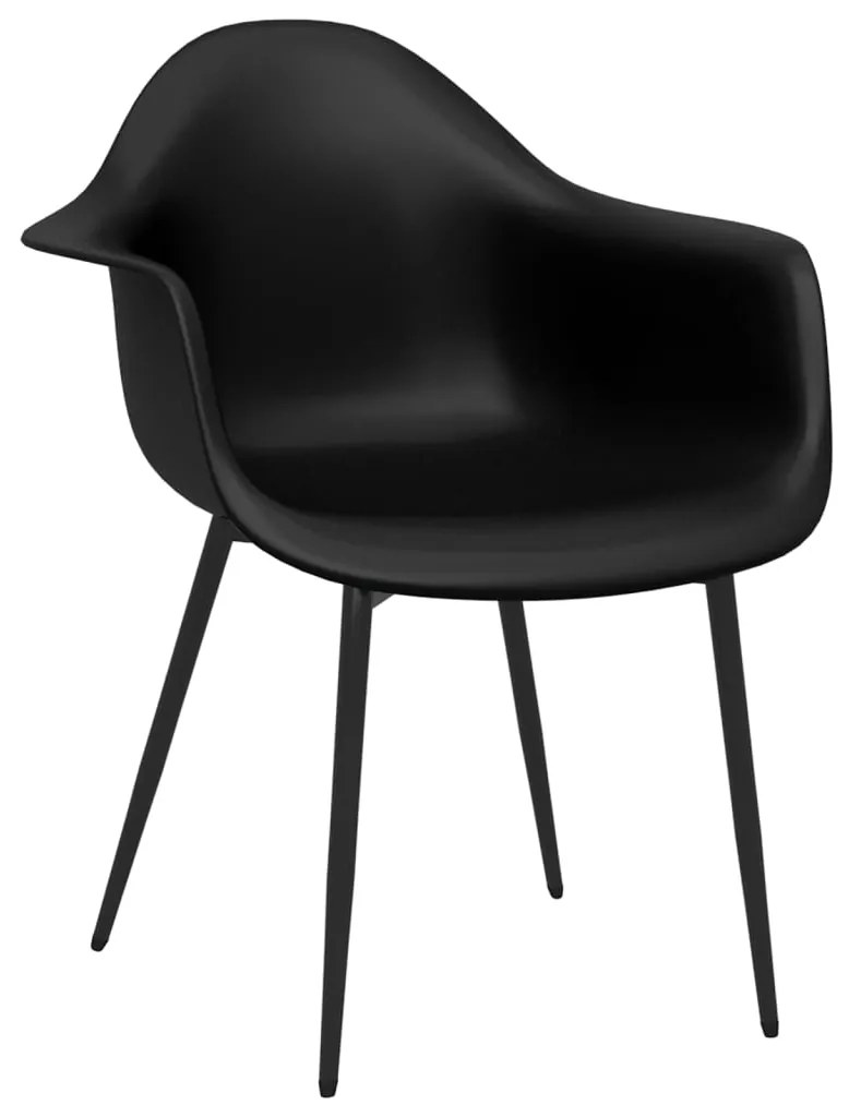 vidaXL Καρέκλες Τραπεζαρίας 2 τεμ. Μαύρες από Πολυπροπυλένιο