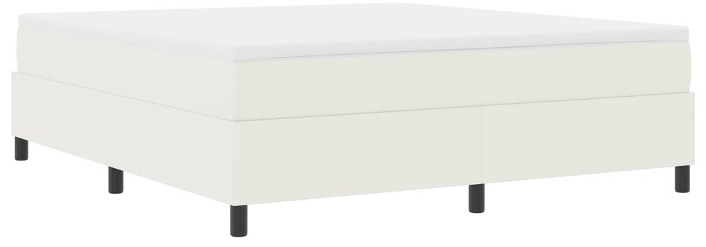 vidaXL Κρεβάτι Box Spring Κρεμ Σούπερ Κινγκ Με Καπιτονέ Ύφασμα