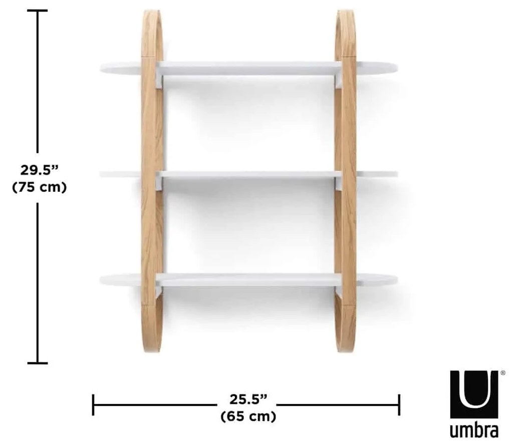 Ξύλινη ραφιέρα τοίχου 65x24x75 Umbra Bellwood nat