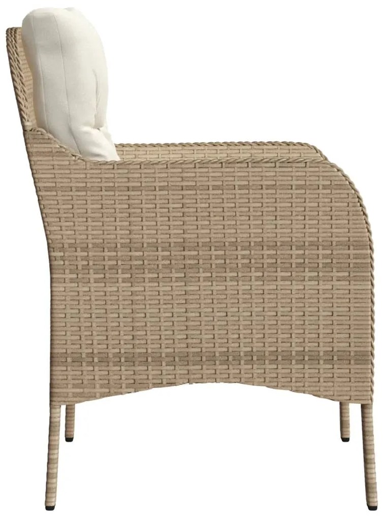 vidaXL Καρέκλες Κήπου 2 τεμ. Μπεζ από Συνθετικό Ρατάν με Μαξιλάρια