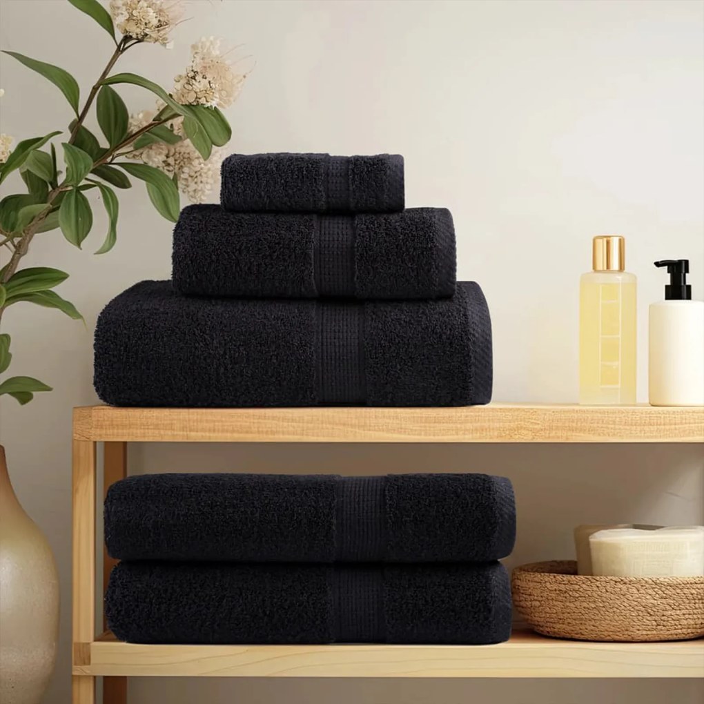 vidaXL Πετσέτες 2 pcs Μαύρο 15 x 21 cm Βαμβάκι