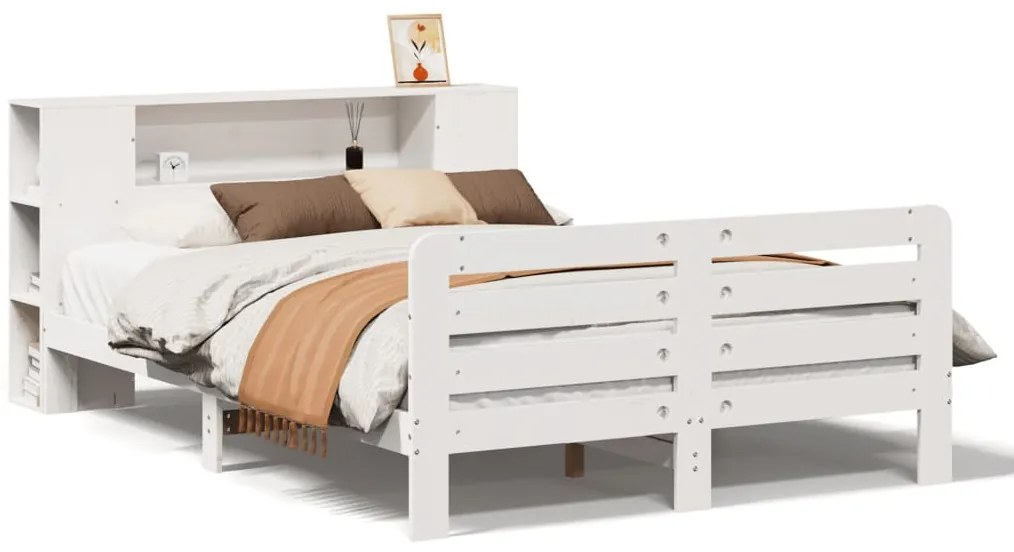 vidaXL Σκελετός Κρεβ. Χωρίς Στρώμα Λευκό 120x190 εκ Μασίφ Πεύκο