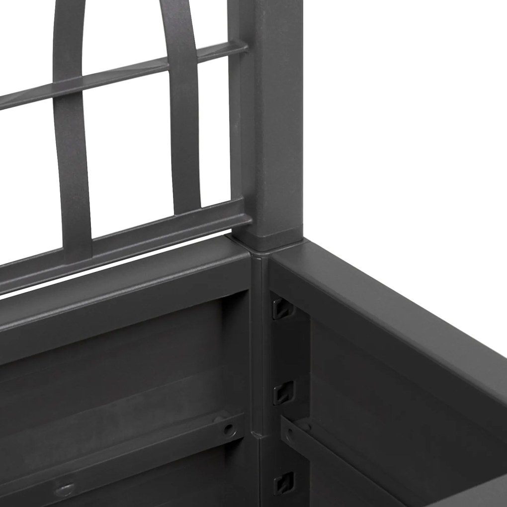 vidaXL Σκούρα Γκρι Γλάστρα Κήπου με Πλέγμα - 36x36x140 εκ
