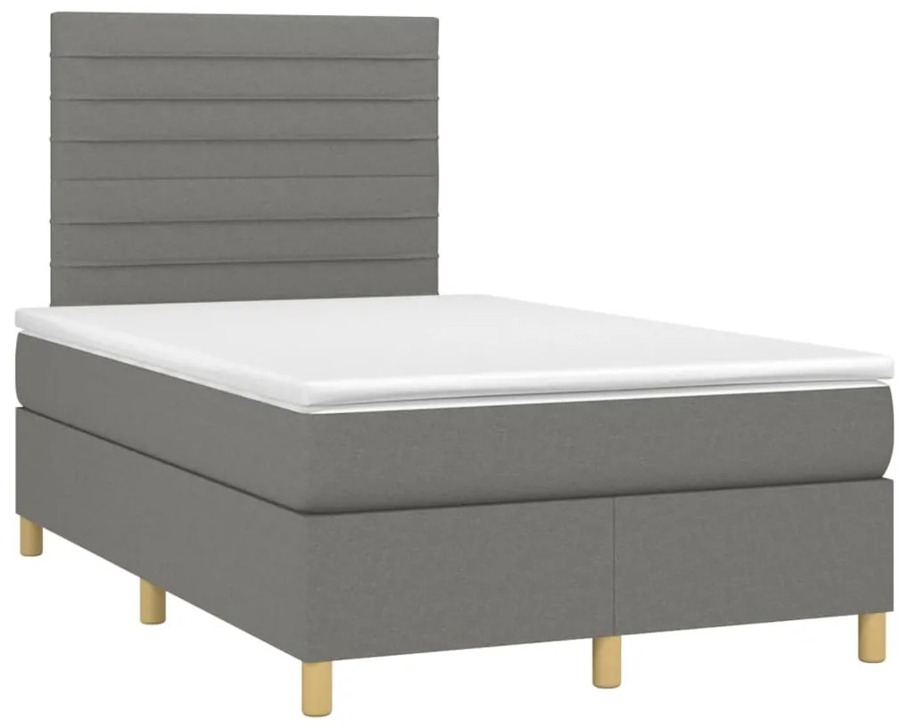 ΚΡΕΒΑΤΙ BOXSPRING ΜΕ ΣΤΡΩΜΑ ΣΚΟΥΡΟ ΓΚΡΙ 120X190 ΕΚ ΥΦΑΣΜΑΤΙΝΟ 3269938