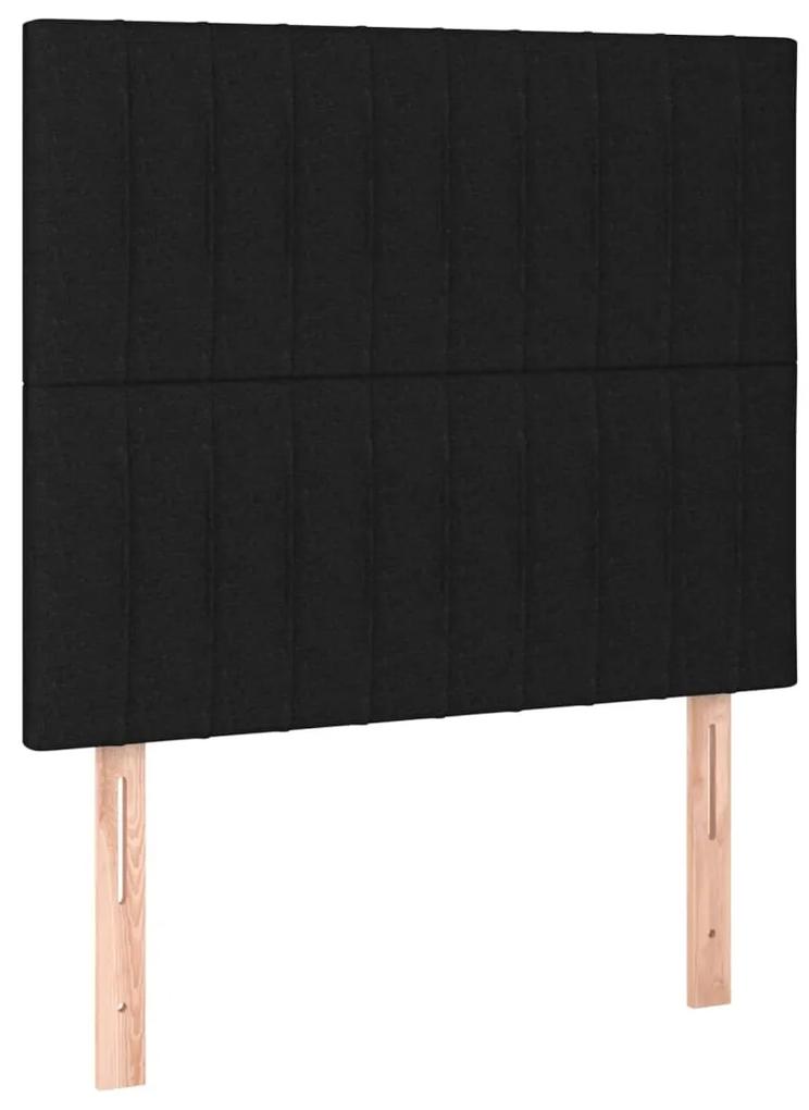 vidaXL Κρεβάτι Boxspring με Στρώμα Μαύρο 80 x 200 εκ. Υφασμάτινο