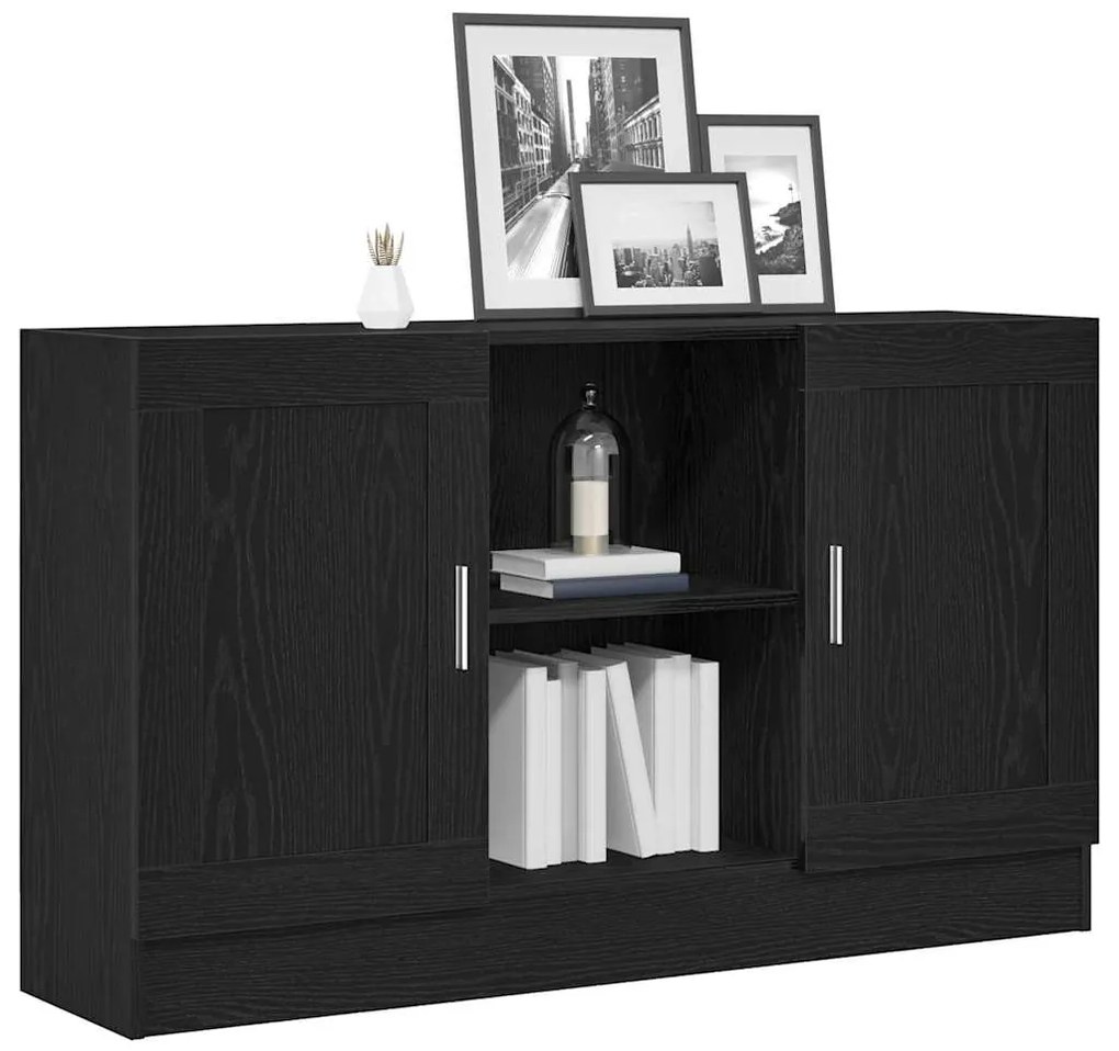 vidaXL Πλαϊνό γραφείο Μαύρη Οξυά 120 x 30,5 x 70 εκ Επεξεργασμένο ξύλο