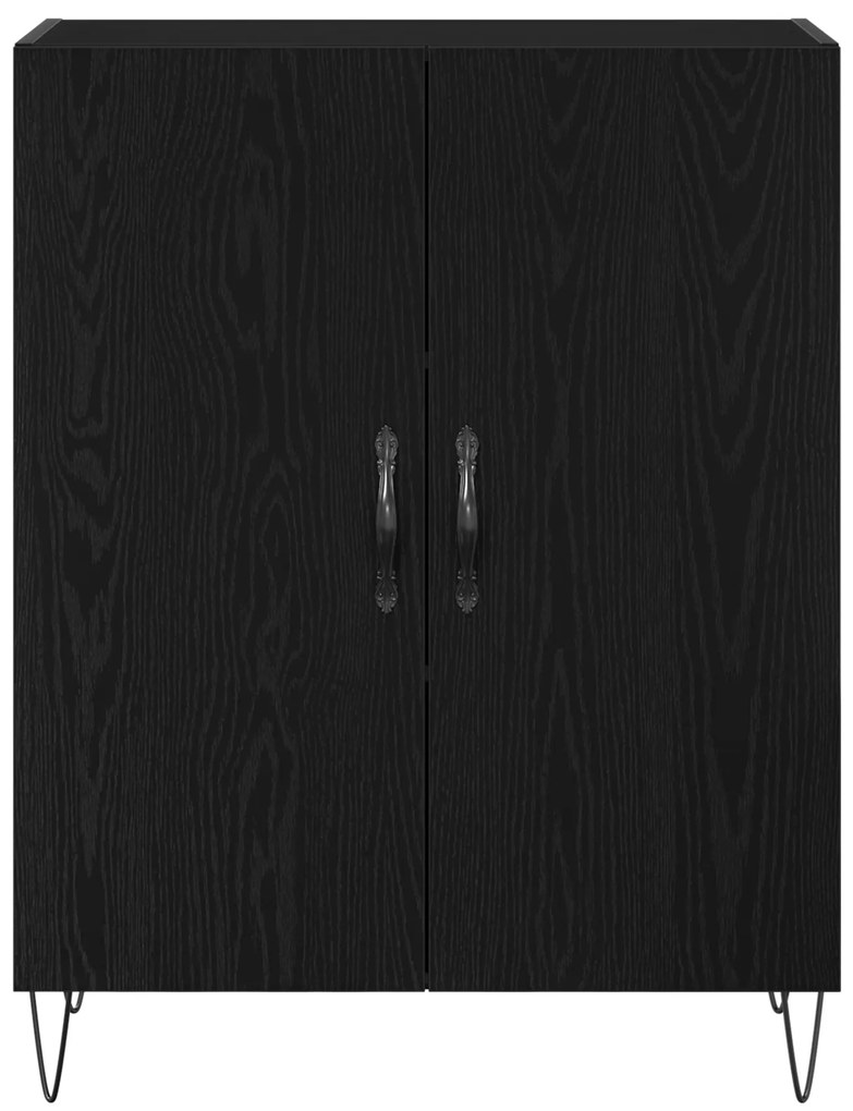vidaXL Υψηλό Ντουλάπι Μαύρης Δρυός 69.5x34x180 εκ. Μοριοσανίδες