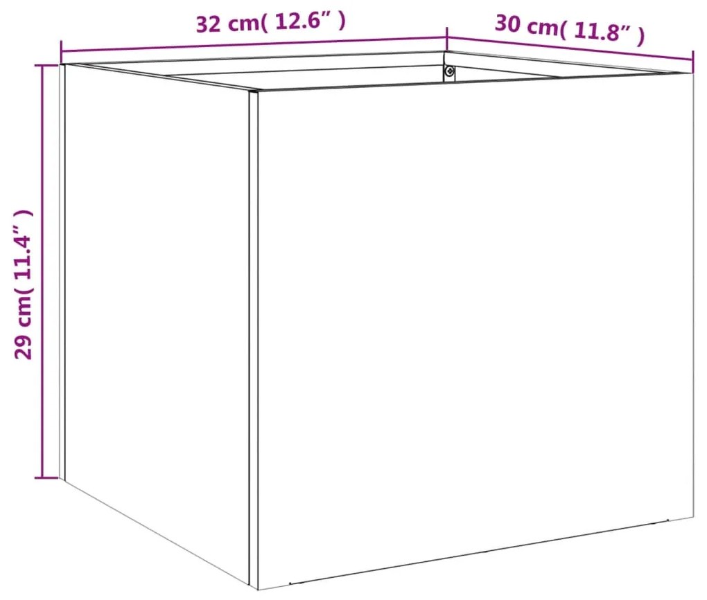 Ζαρντινιέρες 2 τεμ. Λευκές 32x30x29εκ. από Χάλυβα - Λευκό