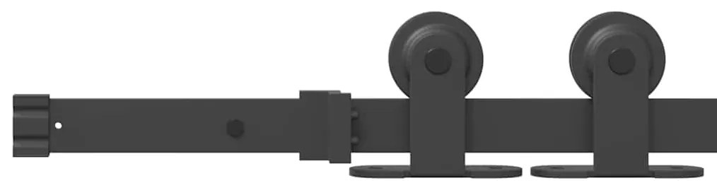 vidaXL Σετ Συρόμενης Πόρτας Φυσικό και μαύρο 86 x 211 cm