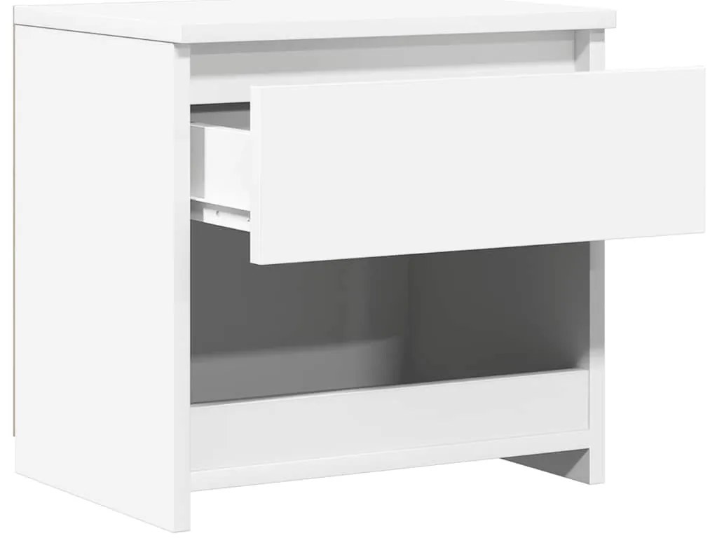 vidaXL Κομοδίνο Γυαλιστερό Λευκό 40 x 30 x 39 εκ. από Επεξ. Ξύλο