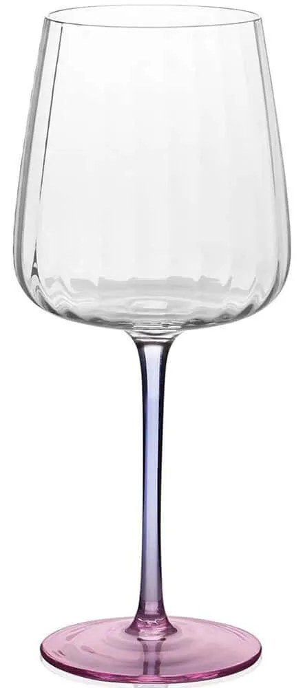Ποτήρι Κρασιού Κολωνάτο 280TMA1999 9x9x23cm 600ml Clear-Pink Hermia Glass