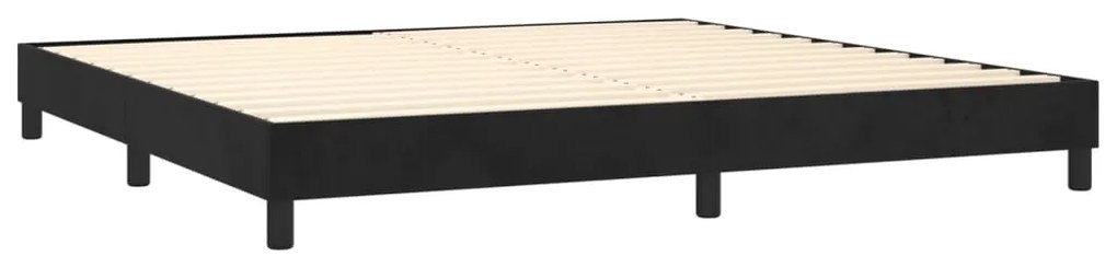 vidaXL Κρεβάτι Boxspring με Στρώμα Μαύρο 200x200 εκ. Βελούδινο