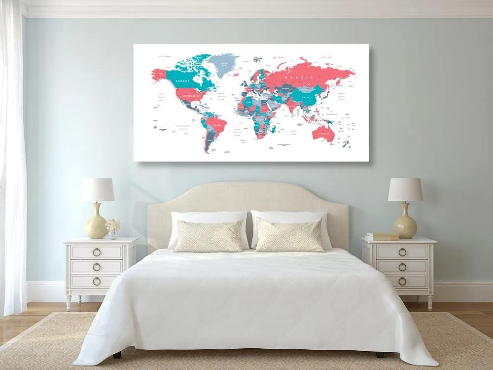 Εικόνα στον παγκόσμιο χάρτη φελλού με παστέλ πινελιά - 120x60  arrow