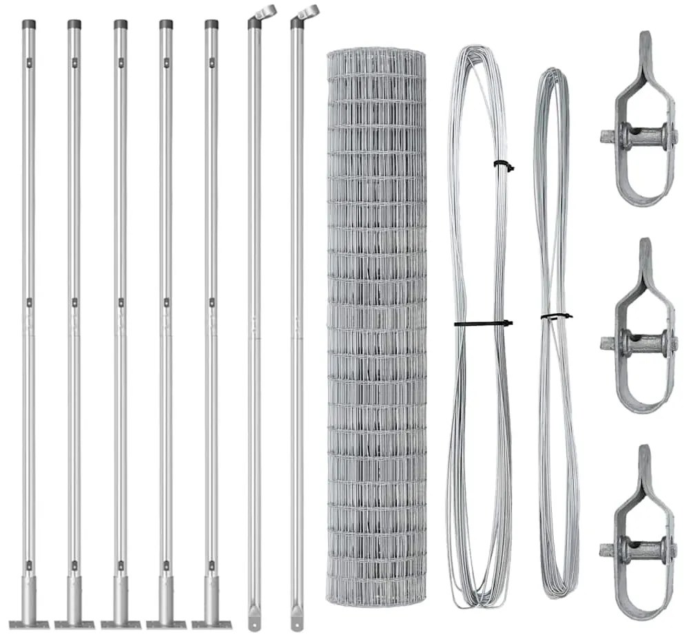 vidaXL Τεντώτο με στήριγμα Ασημί 1,6 x 10 m Ατσάλι