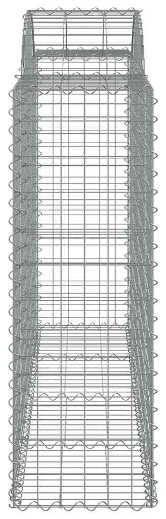 Συρματοκιβώτια Τοξωτά 15 τεμ. 200x50x120/140 εκ. Γαλβαν. Ατσάλι - Ασήμι