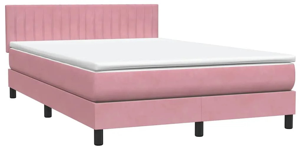 ΚΡΕΒΑΤΙ BOXSPRING ΜΕ ΣΤΡΩΜΑ ΡΟΖ 140X210 ΕΚ. ΒΕΛΟΥΔΙΝΟ 3317078