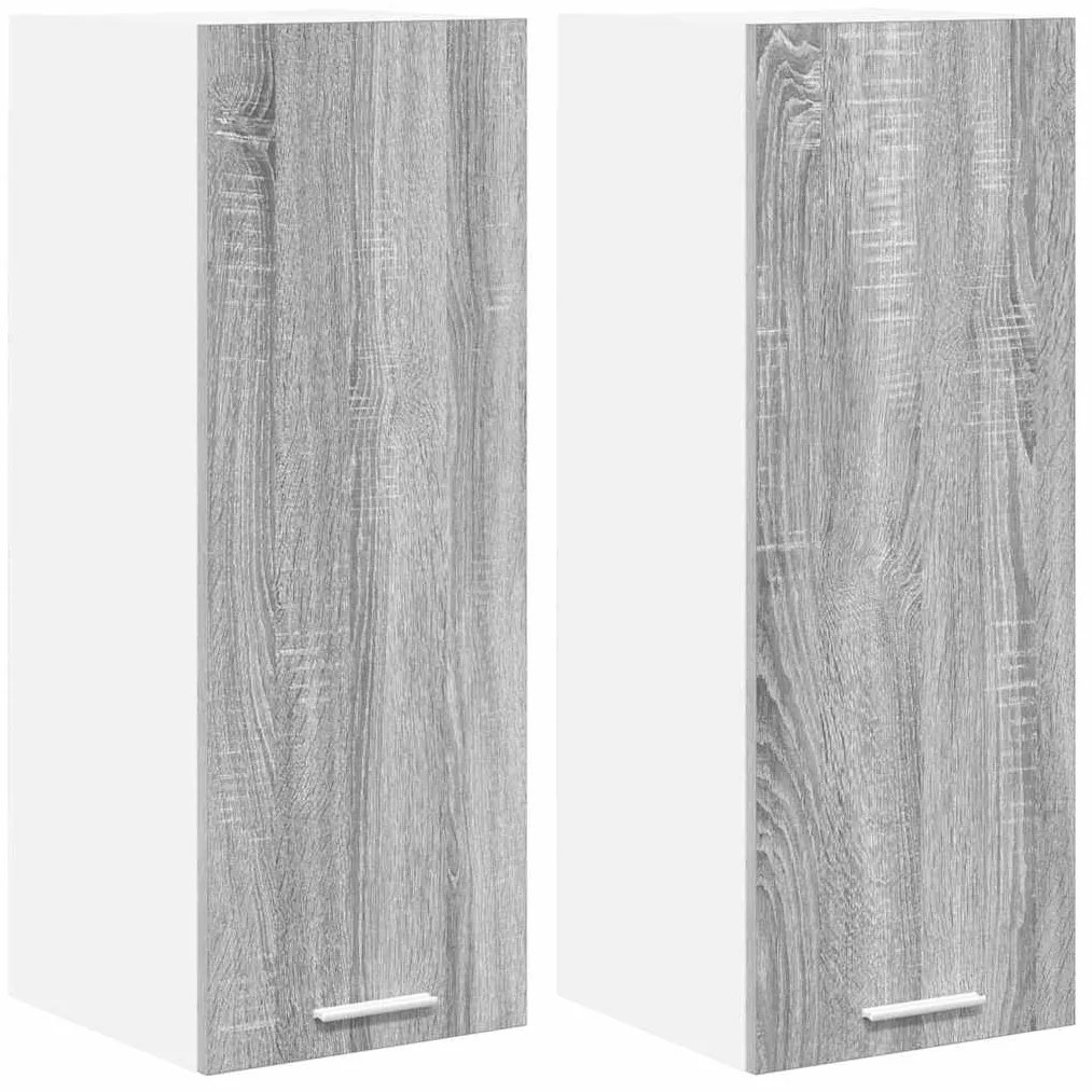 vidaXL Κρεμαστό ντουλάπι 2 pcs Γκρι Σομόνα και Λευκό 30 x 31 x 80 εκ.