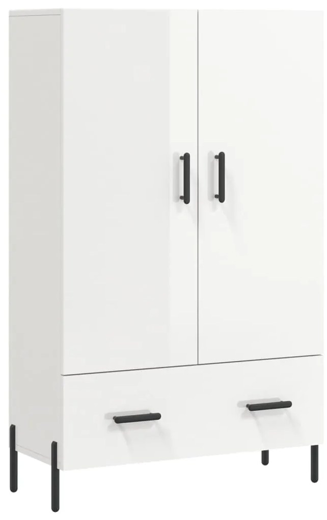 vidaXL Ντουλάπα Γυαλ. Λευκό 69,5 x 31 x 115 εκ. από Επεξεργασμένο Ξύλο