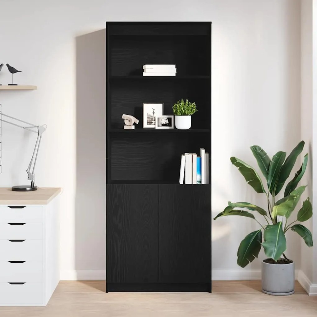 vidaXL Ντουλάπι Μαύρη δρυς 70x35x180 εκ. από Επεξεργασμένο Ξύλο