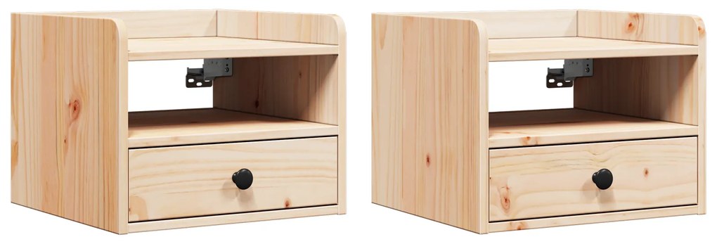 vidaXL Κομοδίνα 2 pcs Καφέ 38 x 36 x 29.5 εκ Συμπαγές ξύλο πεύκου