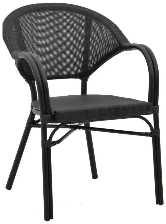 Καρέκλα - Πολυθρόνα Elyza μαύρο αλουμίνιο-μαύρο textilene 57x62x84 εκ. 57x62x83 εκ.