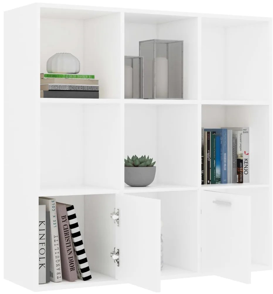 vidaXL Βιβλιοθήκη Λευκή 98 x 30 x 98 εκ. από Επεξ. Ξύλο
