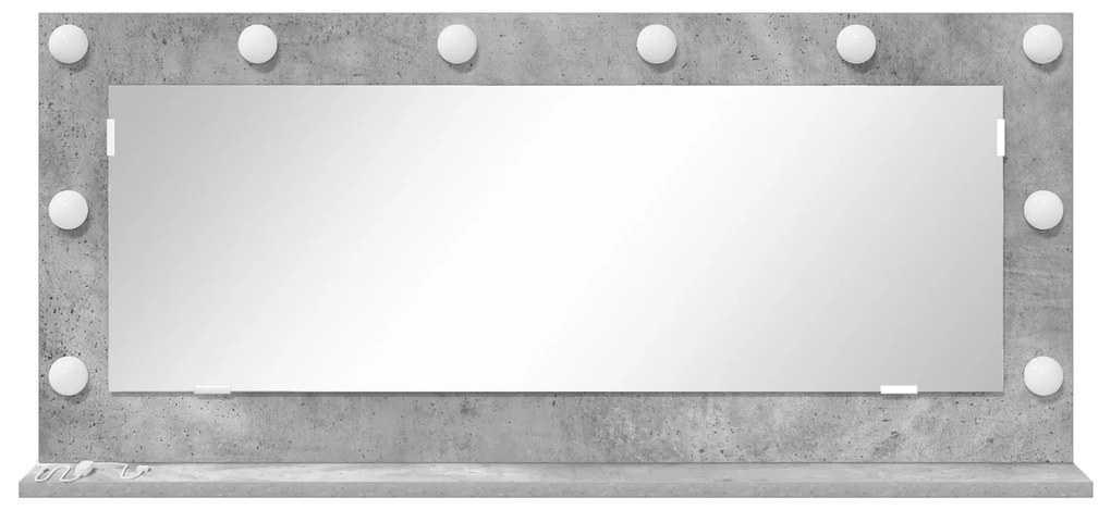 vidaXL Καθρέφτης Vanity με LED φώτα Γκρι 100x45x18 εκ.