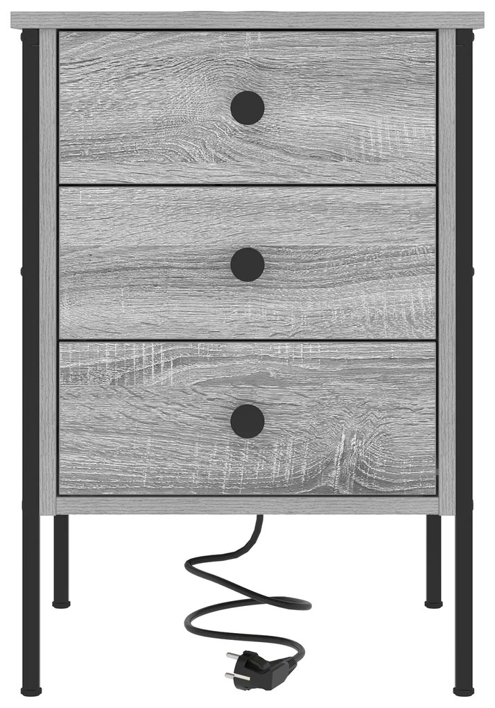 vidaXL Κομοδίνο Γκρι sonoma 42 x 41 x 61 εκ Επεξεργασμένο ξύλο