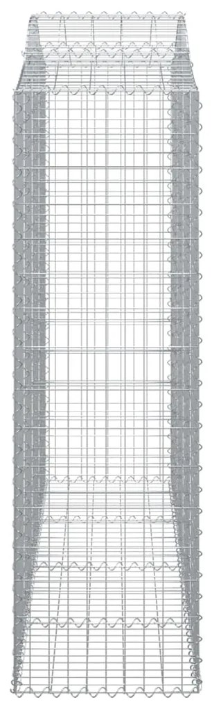 Συρματοκιβώτια Τοξωτά 20 τεμ. 200x50x160/180 εκ. Γαλβαν. Ατσάλι - Ασήμι