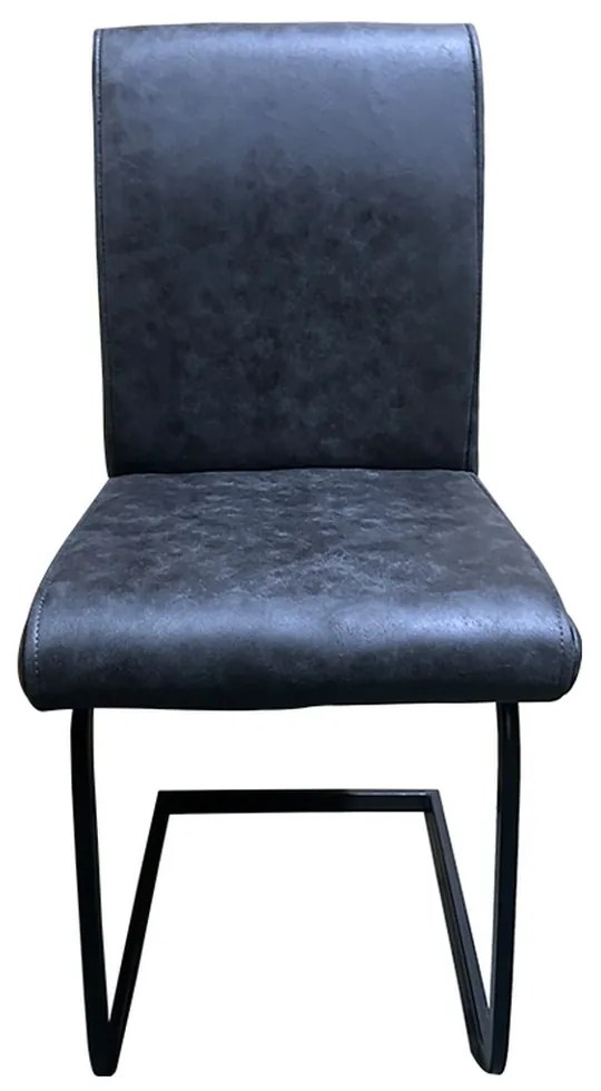 Καρέκλα Τραπεζαρίας ArteLibre ESTRELLA Γκρι/Μαύρο PU/Μέταλλο 43x56x95cm