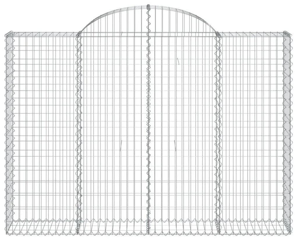 Συρματοκιβώτια Τοξωτά 11 τεμ. 200x30x140/160 εκ. Γαλβαν. Ατσάλι - Ασήμι