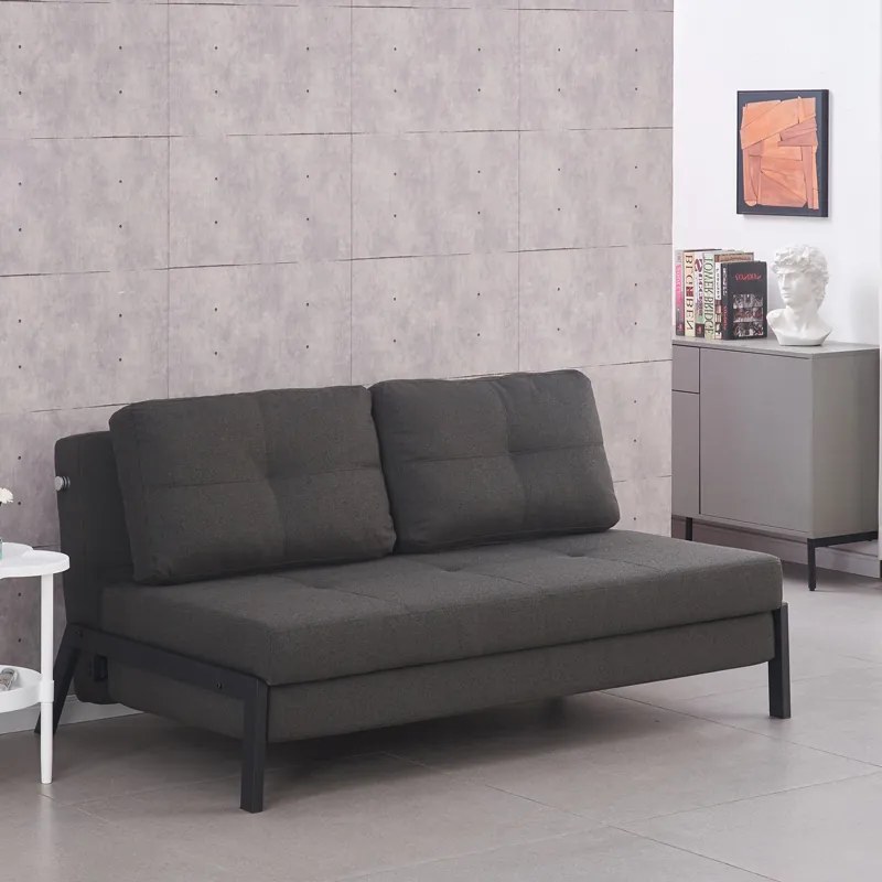 Καναπές-κρεβάτι Hafrene pakoworld ανθρακί ύφασμα 151x94x71εκ - 347-000003