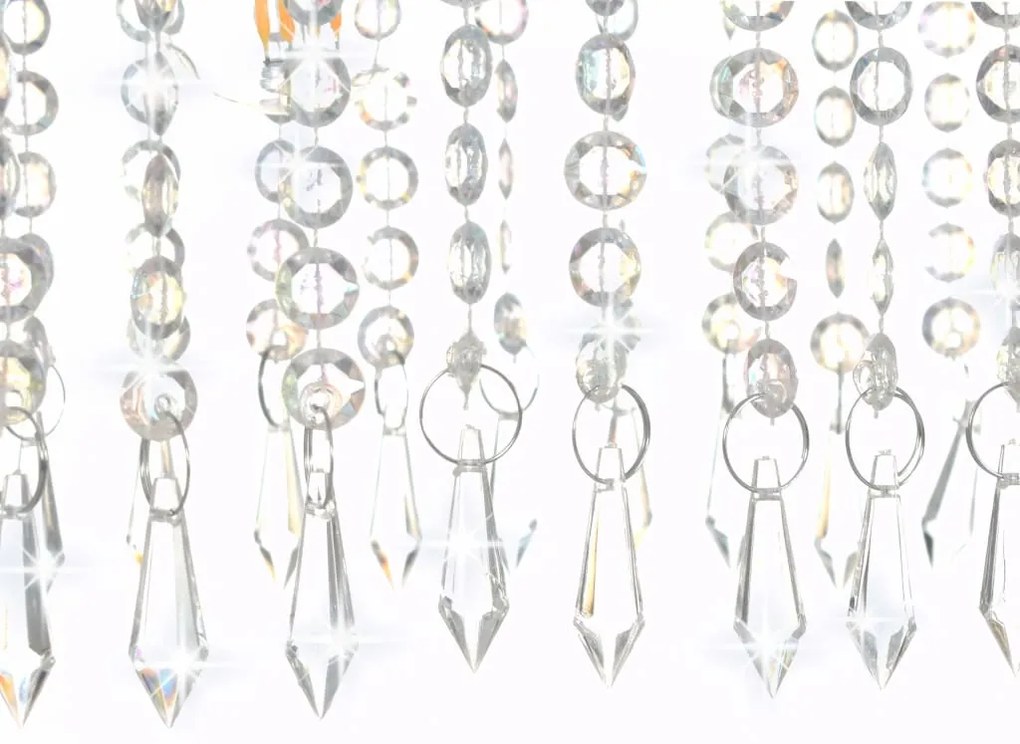 vidaXL Φωτιστικό Οροφής Ασημί με Κρυστάλλινες Χάντρες 104 εκ. Ε14