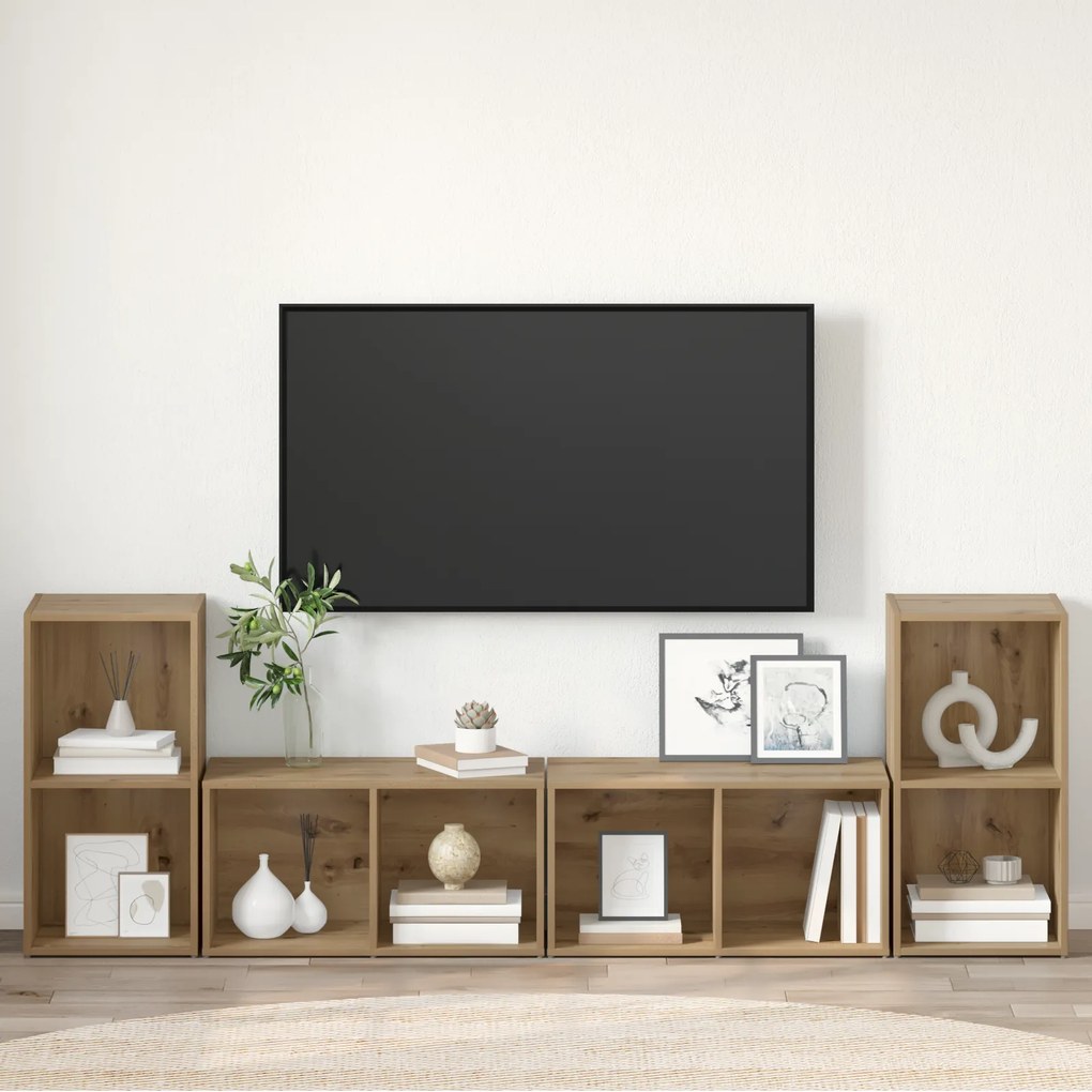 vidaXL Σετ επίπλου τηλεόρασης 4 pcs artisan δρυς 37 x 35 x 72 εκ.