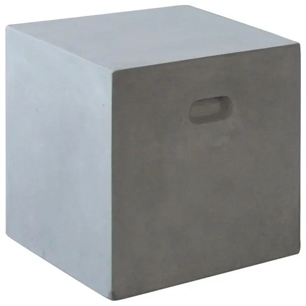 CONCRETE Cubic Σκαμπό Κήπου - Βεράντας, Cement Grey  37x37x40cm [-Γκρι-] [-Artificial Cement (Recyclable)-] Ε6203