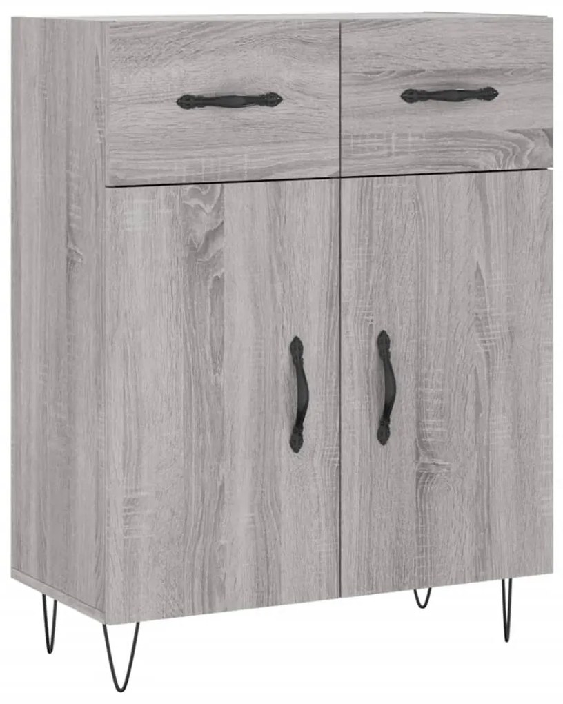 vidaXL Ντουλάπι Γκρι Sonoma 69,5 x 34 x 180 εκ. Επεξεργασμένο Ξύλο