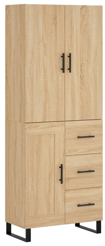 vidaXL Ντουλάπι Sonoma δρυς 69,5 x 34 x 180 εκ. από Επεξεργασμένο Ξύλο
