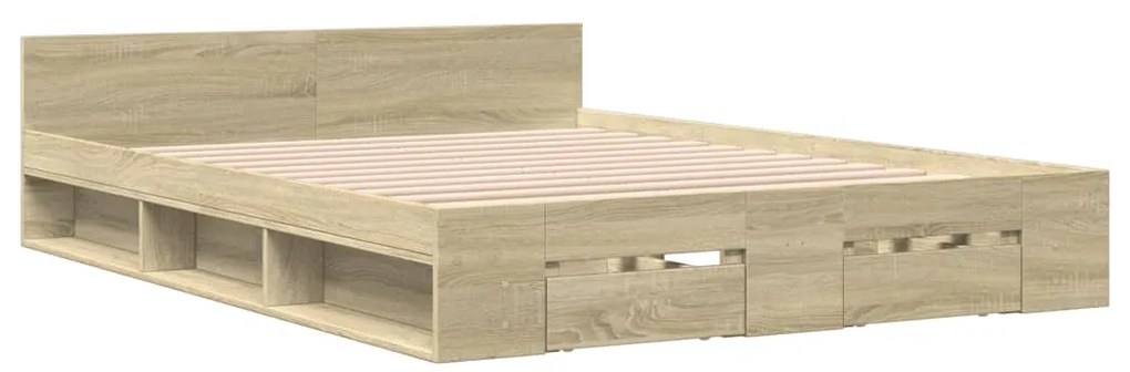 vidaXL Πλαίσιο Κρεβατιού με συρτάρια Sonoma Δρυς 120x200εκ. Επεξ. Ξύλο