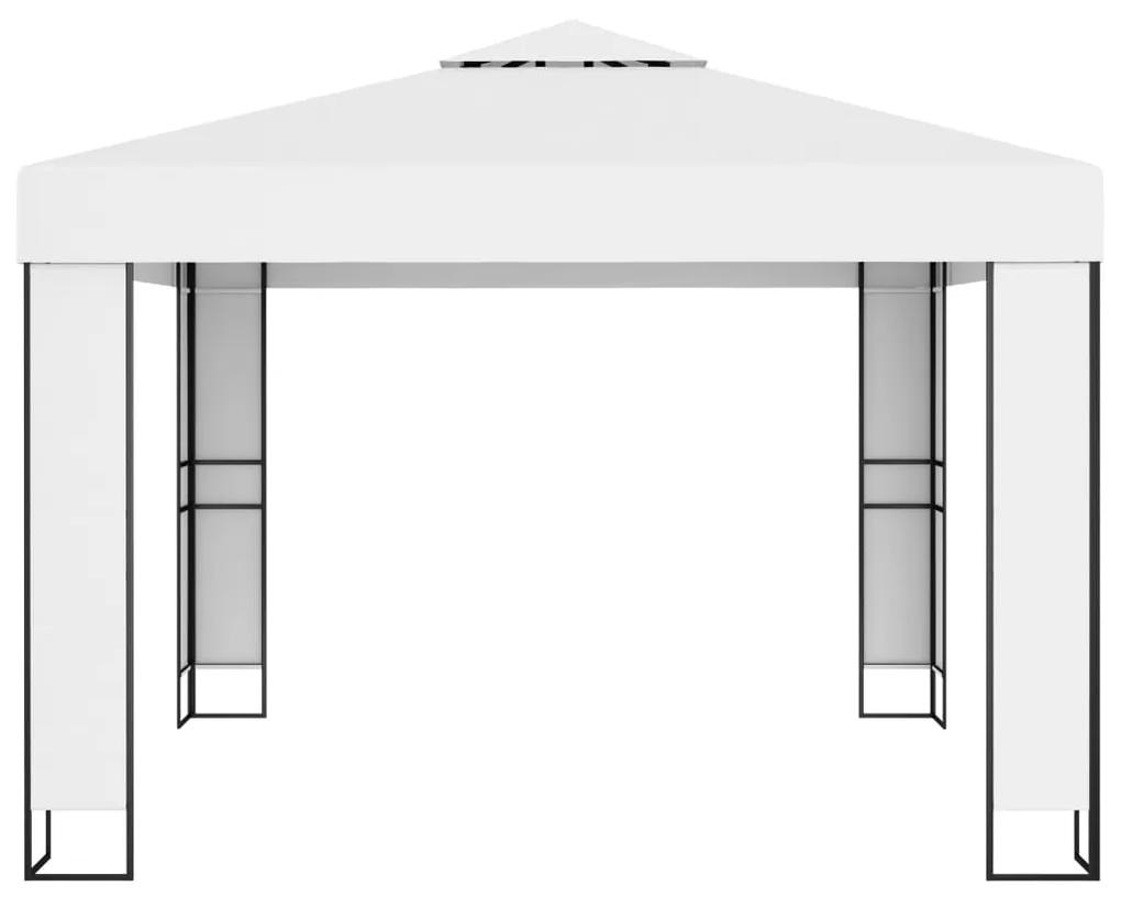 vidaXL Κιόσκι με Διπλή Οροφή Λευκό 3 x 3 μ.