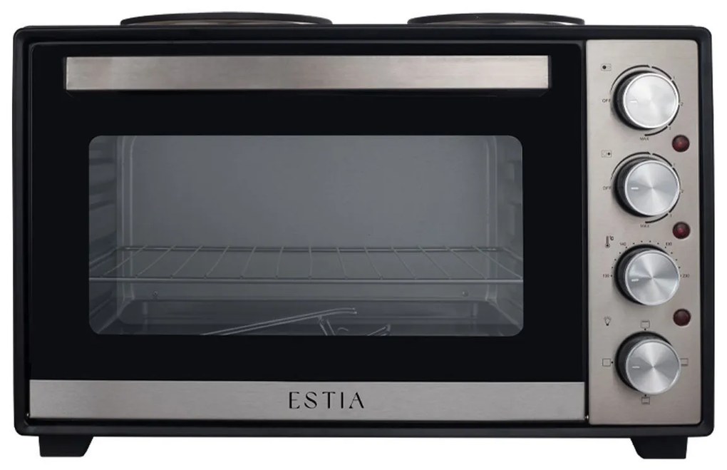 ESTIA ΗΛΕΚΤΡΙΚΟ ΦΟΥΡΝΑΚΙ MULTICOOK COMPACT 3600w 38lt ΜΕ 2 ΕΣΤΙΕΣ ΚΑΙ ΑΝΤΙΚΟΛΛΗΤΙΚΟ ΕΣΩΤΕΡΙΚΟ