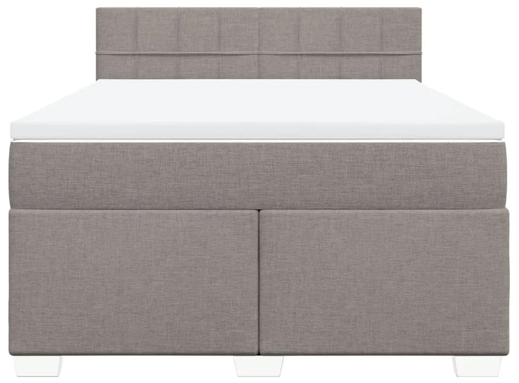 vidaXL Κρεβάτι Boxspring με Στρώμα Taupe 160x200 εκ. Υφασμάτινο